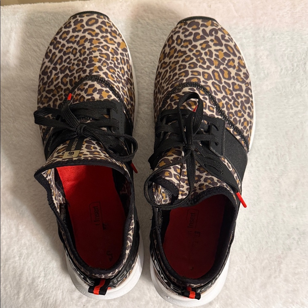 Leopard Print New Balance Sneakers with Black Accents